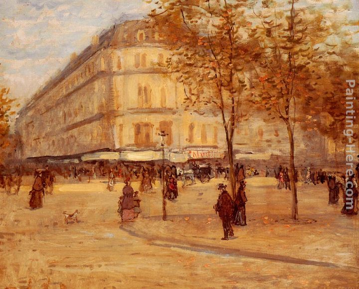 Place Du Theature Francais, Paris painting - Jean Francois Raffaelli Place Du Theature Francais, Paris art painting
